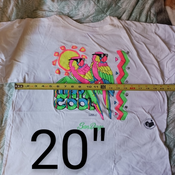 VTG Retro 80s SAN DIEGO WAY COOL Colorful Size L Graphic Tee Shirt Parrots 🦜 - Picture 11 of 12